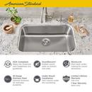 American Standard Stainless Steel 29-3/4 x 18 in. No Hole Single Bowl Undermount Kitchen Sink 