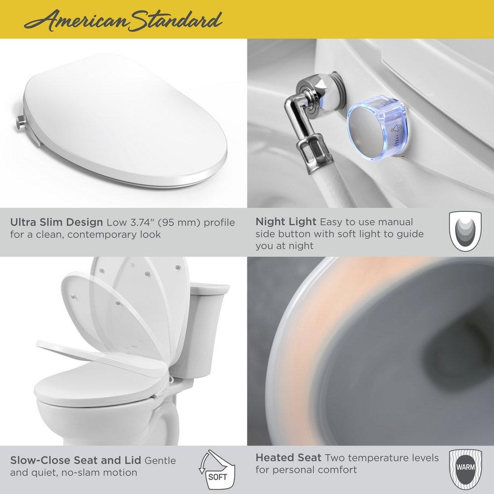 American Standard White Elongated Closed Front Bidet Seat 