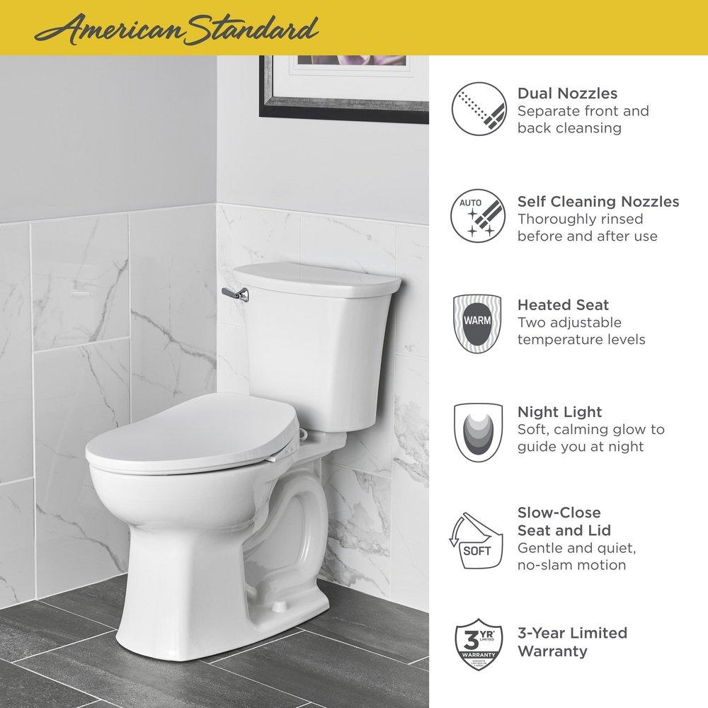 American Standard White Elongated Closed Front Bidet Seat 