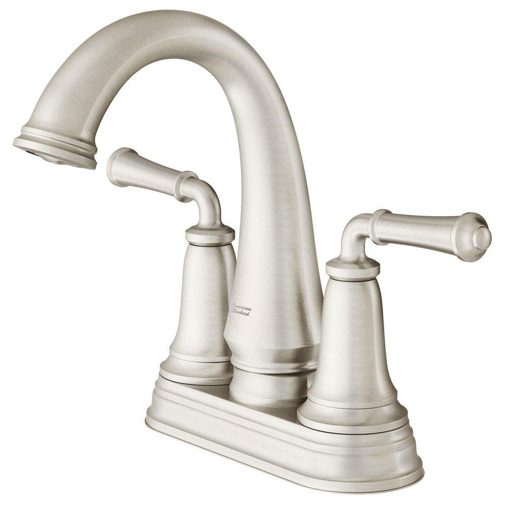 American Standard Brushed Nickel Two Handle Centerset Bathroom Sink Faucet 