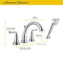American Standard Chrome Two Handle Roman Tub Faucet Trim Only 