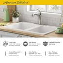 American Standard Brilliant White 32-7/8 x 22-1/4 in. Cast Iron Double Bowl Drop-in Kitchen Sink in Brilliant White 