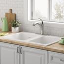 American Standard Brilliant White 32-7/8 x 22-1/4 in. Cast Iron Double Bowl Drop-in Kitchen Sink in Brilliant White 