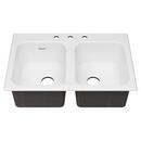 American Standard Brilliant White 32-7/8 x 22-1/4 in. Cast Iron Double Bowl Drop-in Kitchen Sink in Brilliant White 