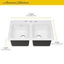 American Standard Brilliant White 32-7/8 x 22-1/4 in. Cast Iron Double Bowl Drop-in Kitchen Sink in Brilliant White 