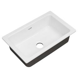 30 in. Undermount Cast Iron Single Bowl Kitchen Sink in Brilliant White