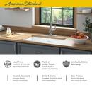 American Standard Brilliant White 30 x 19 in. No Hole Cast Iron Single Bowl Undermount Kitchen Sink 