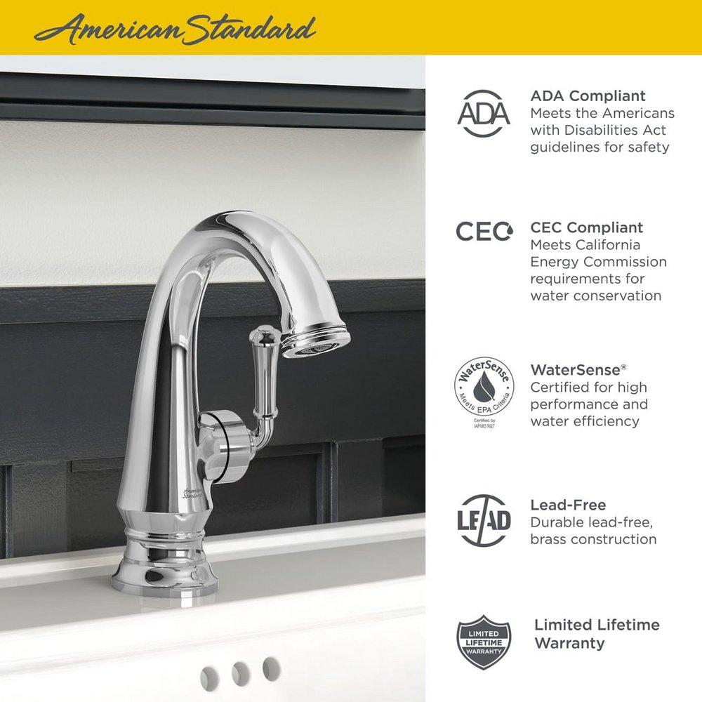 American Standard Brushed Nickel Single Handle Centerset Bathroom Sink Faucet 