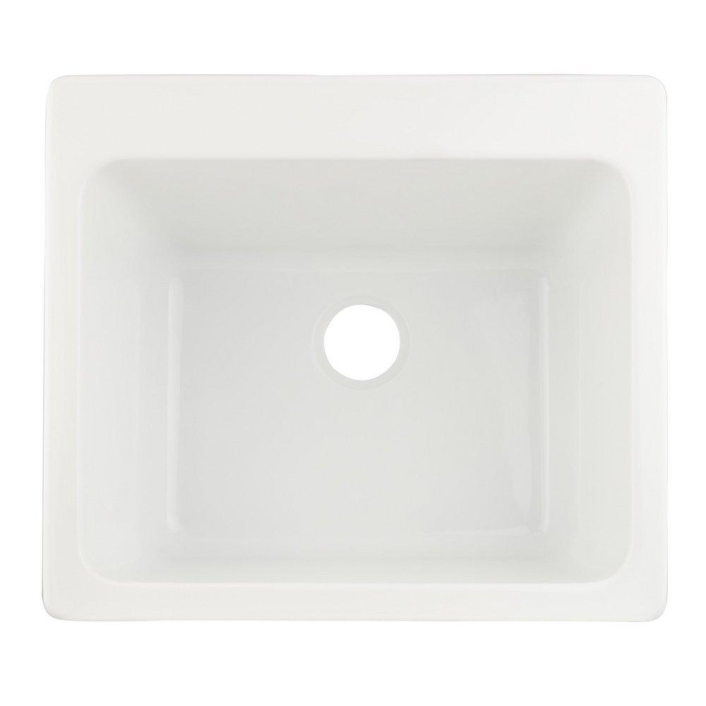 Signature Hardware White 25 x 22 in. Drop-in Laundry Sink 