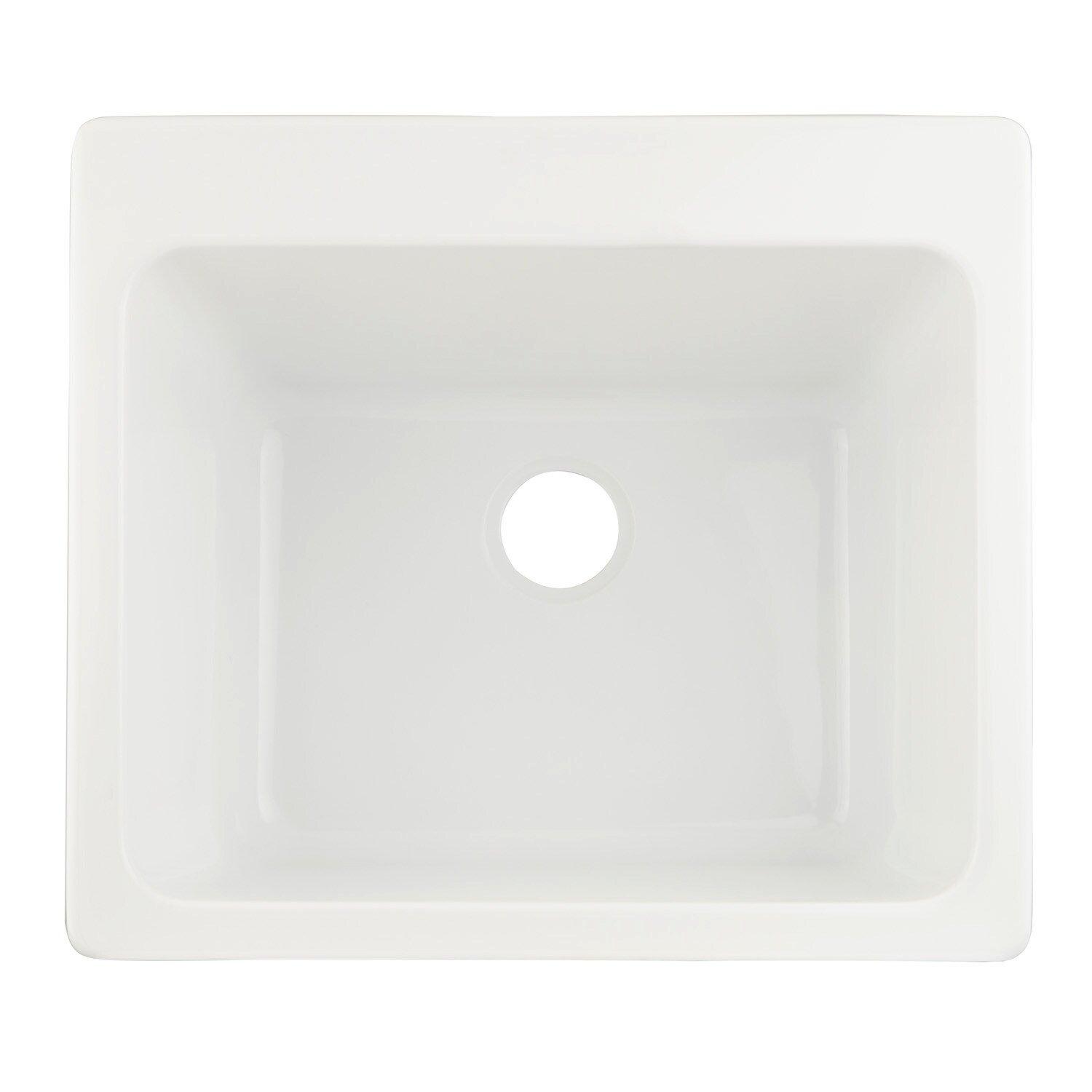 Signature Hardware White 25 x 22 in. Drop-in Laundry Sink 