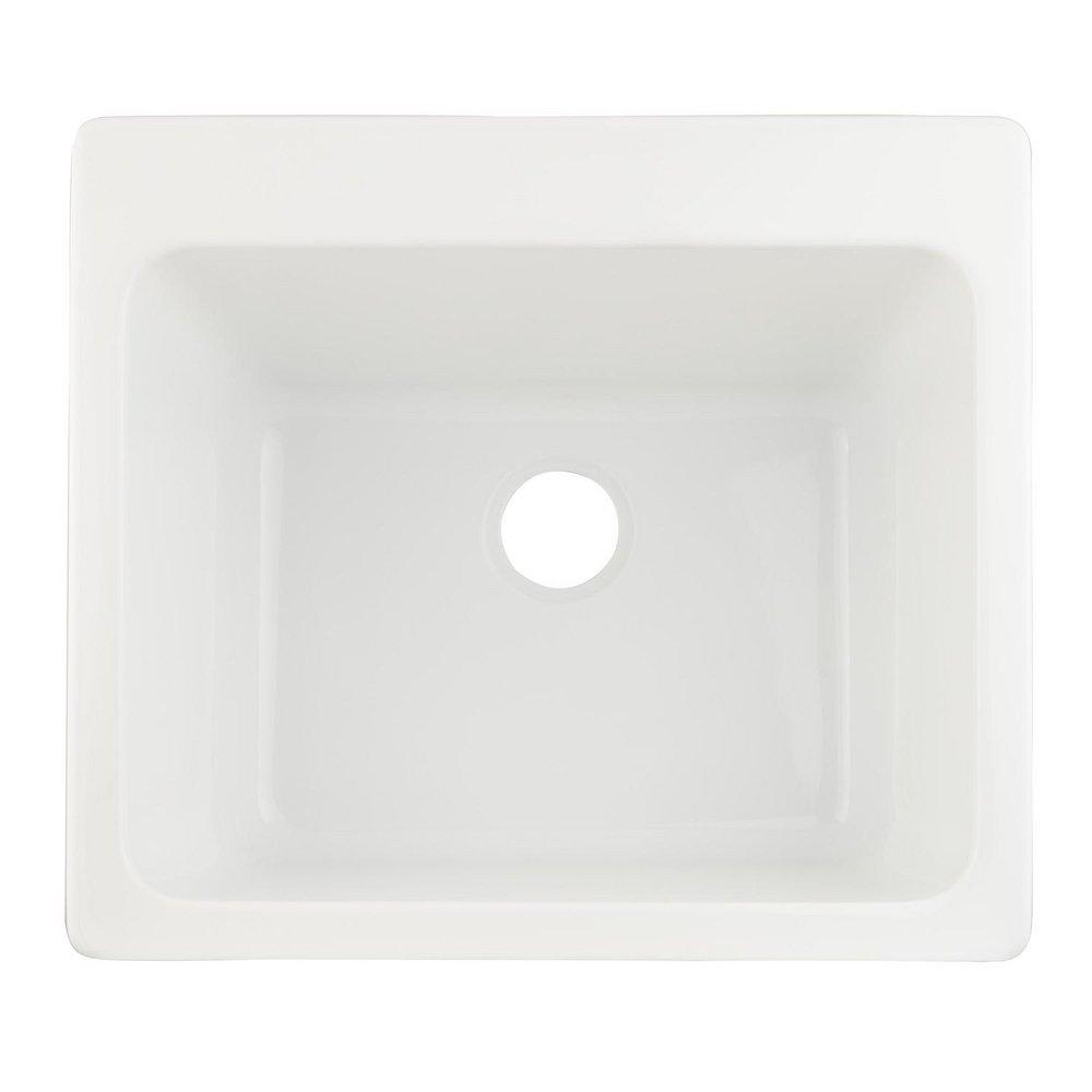 Signature Hardware White 25 x 22 in. Drop-in Laundry Sink 