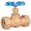 1/2 in. Bronze Compression Straight Supply Stop Valve with Stop and Waste