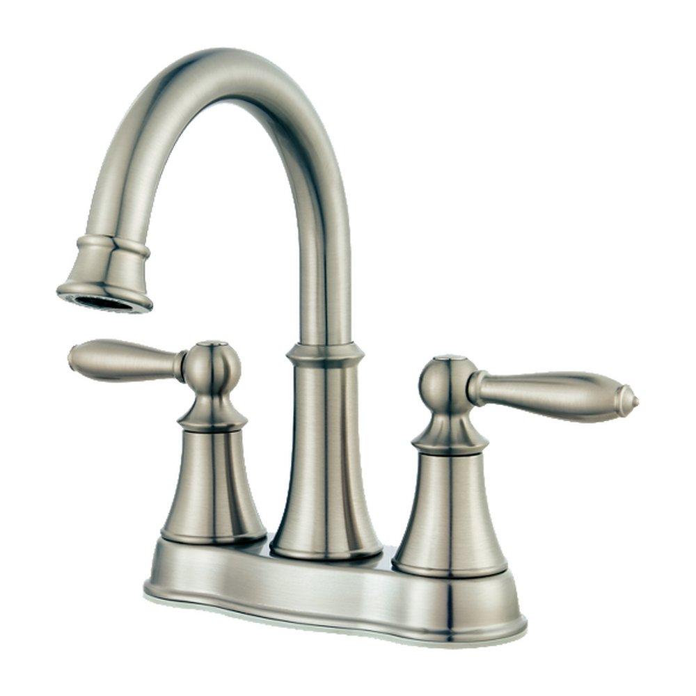 Pfister Brushed Nickel Two Handle Centerset Bathroom Sink Faucet 