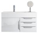 Mercer Island 36 in. Single Vanity, Glossy White w/ Glossy White Solid Surface Top