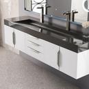Mercer Island 72 in. Double Vanity, Glossy White w/ Glossy Dark Gray Solid Surface Top