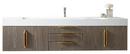Mercer Island 72 in. Single Vanity, Ash Gray, Radiant Gold w/ Glossy White Solid Surface Top
