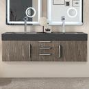 Mercer Island 59 in. Double Vanity, Ash Gray w/ Glossy Dark Gray Solid Surface Top