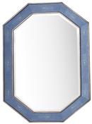 Tangent 30 in. Mirror, Silver with Delft Blue