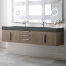 Mercer Island 72 in. Double Vanity, Ash Gray w/ Glossy Dark Gray Solid Surface Top