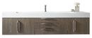 Mercer Island 72 in. Single Vanity, Ash Gray w/ Glossy White Solid Surface Top