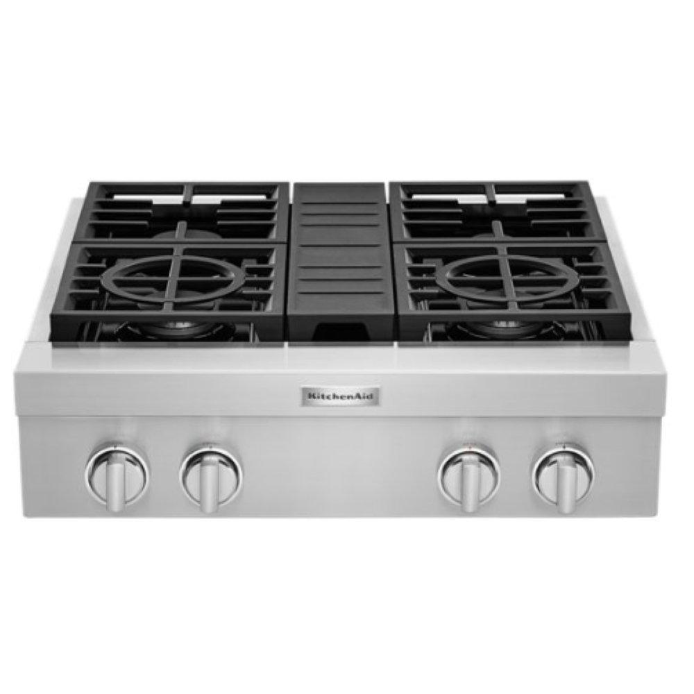 KitchenAid Stainless Steel 4 Burner Sealed Cooktop 