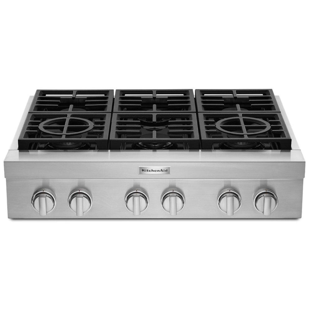 KitchenAid Stainless Steel 6 Burner Sealed Cooktop 
