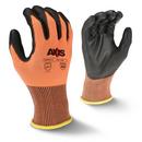 XXL Size 13 ga High Tenacity Nylon and Fiberglass Gloves Hi-Viz Orange with Black