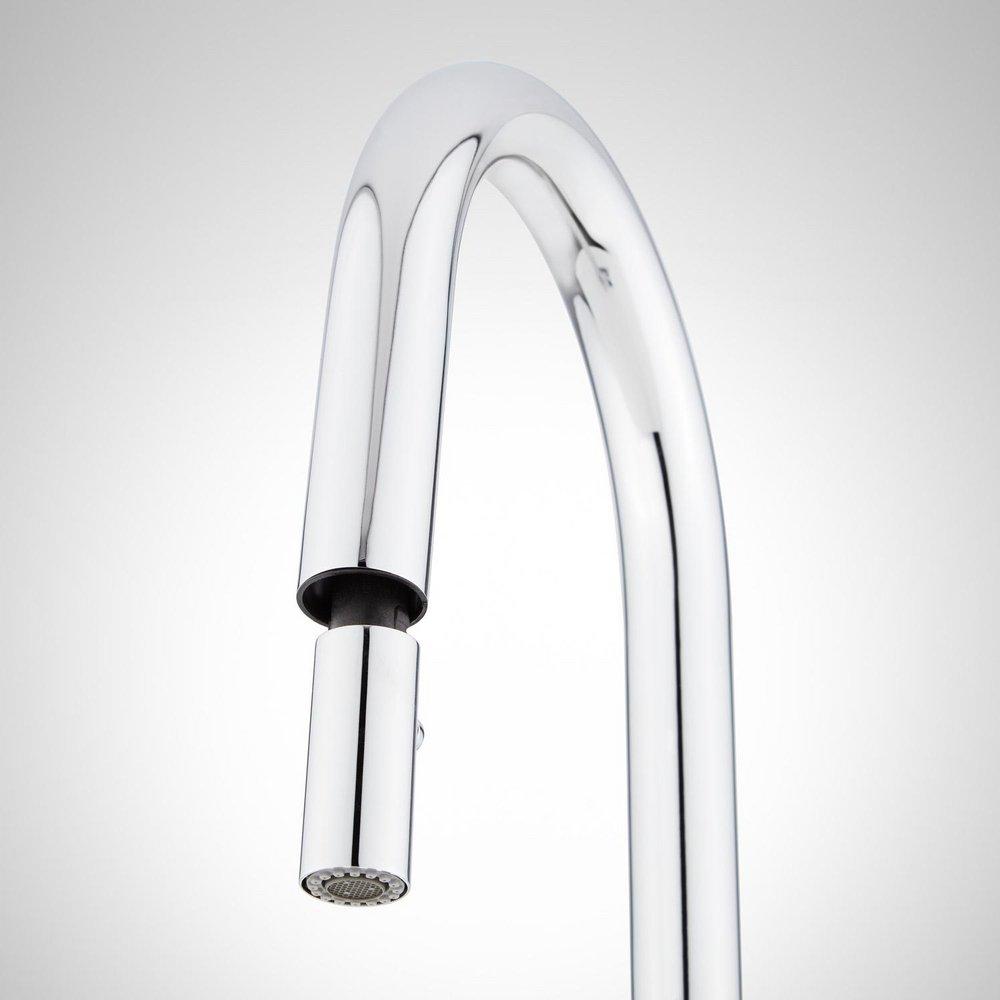 Signature Hardware Chrome Single Handle Pull Down Kitchen Faucet 