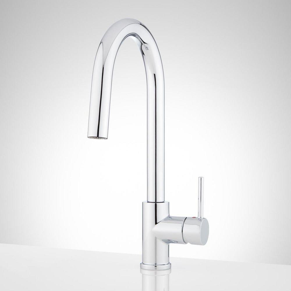 Signature Hardware Chrome Single Handle Pull Down Kitchen Faucet 