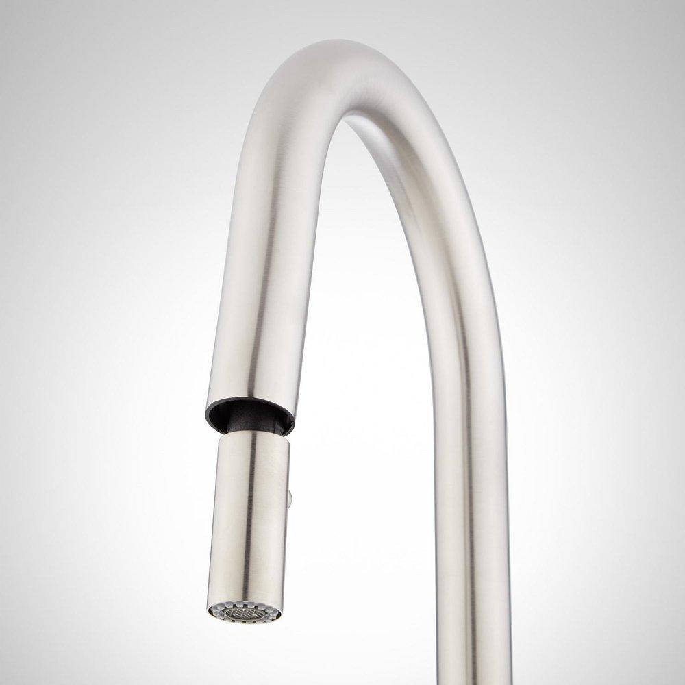 Signature Hardware Stainless Steel Single Handle Pull Down Kitchen Faucet 