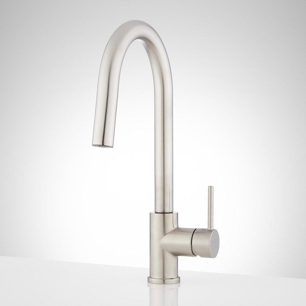 Signature Hardware Stainless Steel Single Handle Pull Down Kitchen Faucet 