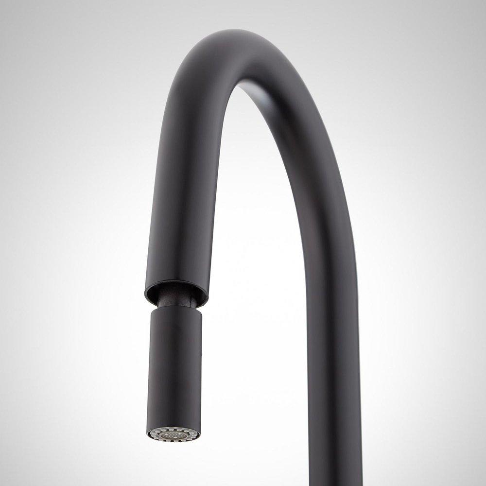 Signature Hardware Matte Black Single Handle Pull Down Kitchen Faucet 