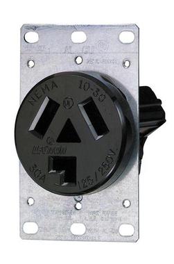 30A 125/250V Flush Mount Receptacle in Black