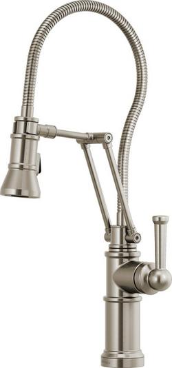 Single Handle Pull Out Kitchen Faucet in Stainless