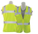 Size 2X Polyester Tricot Reusable Safety Vest in Hi-Viz Lime