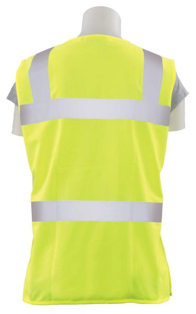 ERB Safety Hi-Viz Lime Polyester Tricot Reusable Safety Vest in Hi-Viz Lime 