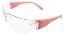 Plastic Safety Glass with Pink Frame and Clear Lens