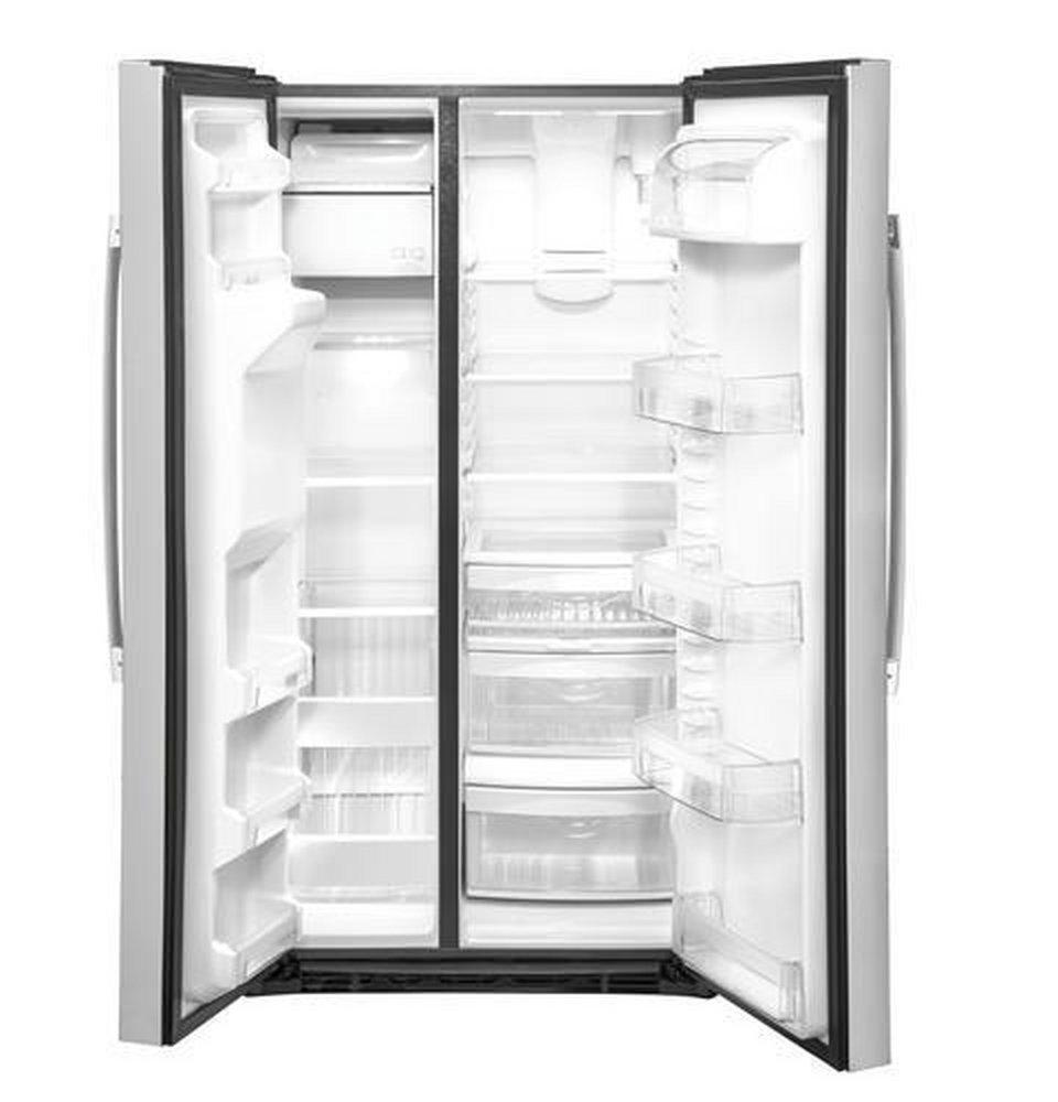 GE® Fingerprint Resistant Stainless Steel 35-3/4 in. 25.1 cu. ft. Side-By-Side Refrigerator 