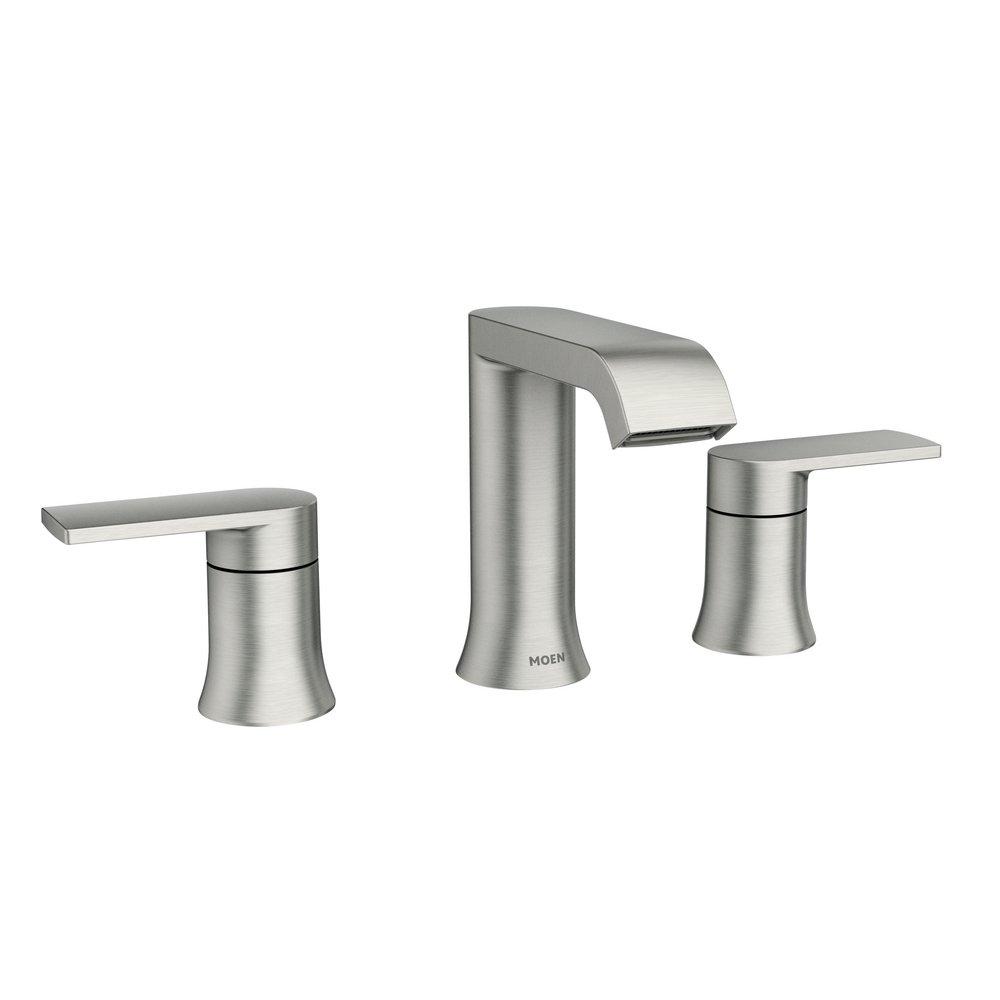 Moen Spot Resist&trade; Brushed Nickel Two Handle Widespread Bathroom Sink Faucet 