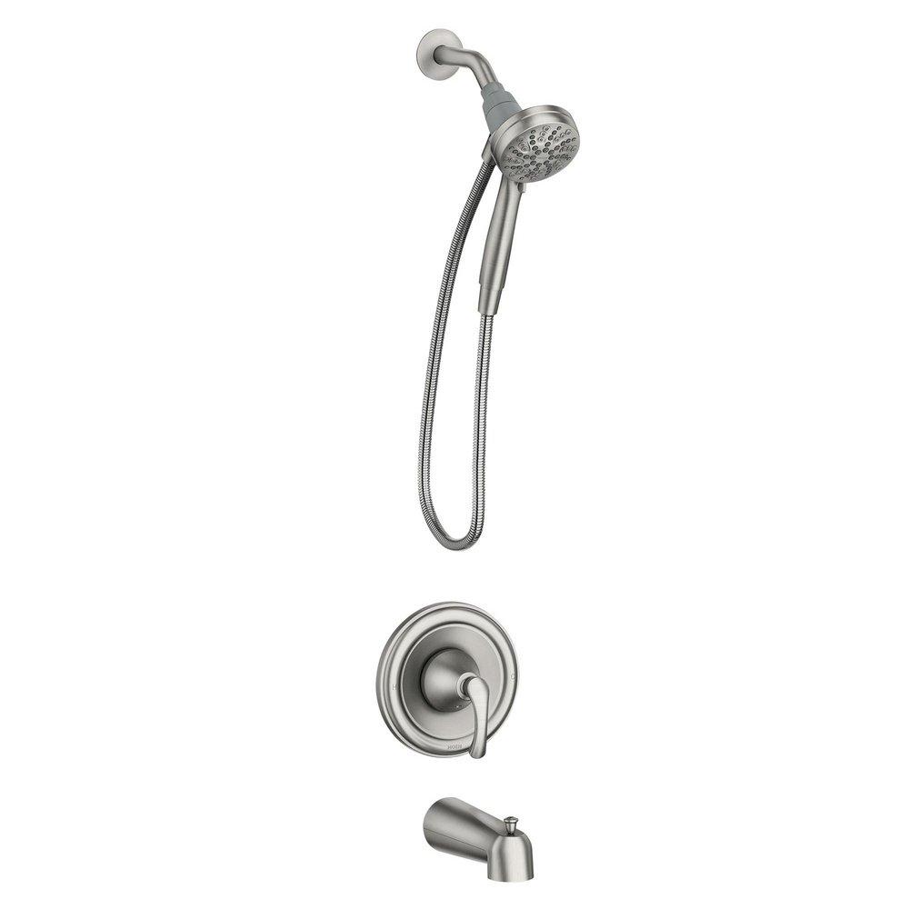 Moen Spot Resist&trade; Brushed Nickel Single Handle Multi Bathtub & Shower Faucet Trim Only 