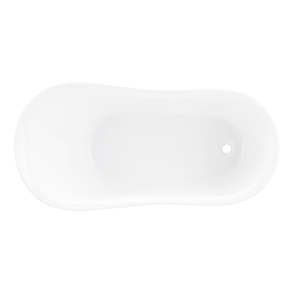 Signature Hardware White 61-1/2 x 29-3/4 in. Freestanding Bathtub End Drain 