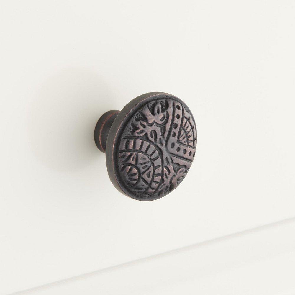 Signature Hardware Oil Rubbed Bronze 1-1/4 in. Brass Round Cabinet Knob 