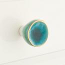 1-1/2 in. Porcelain Cabinet Knob in Teal