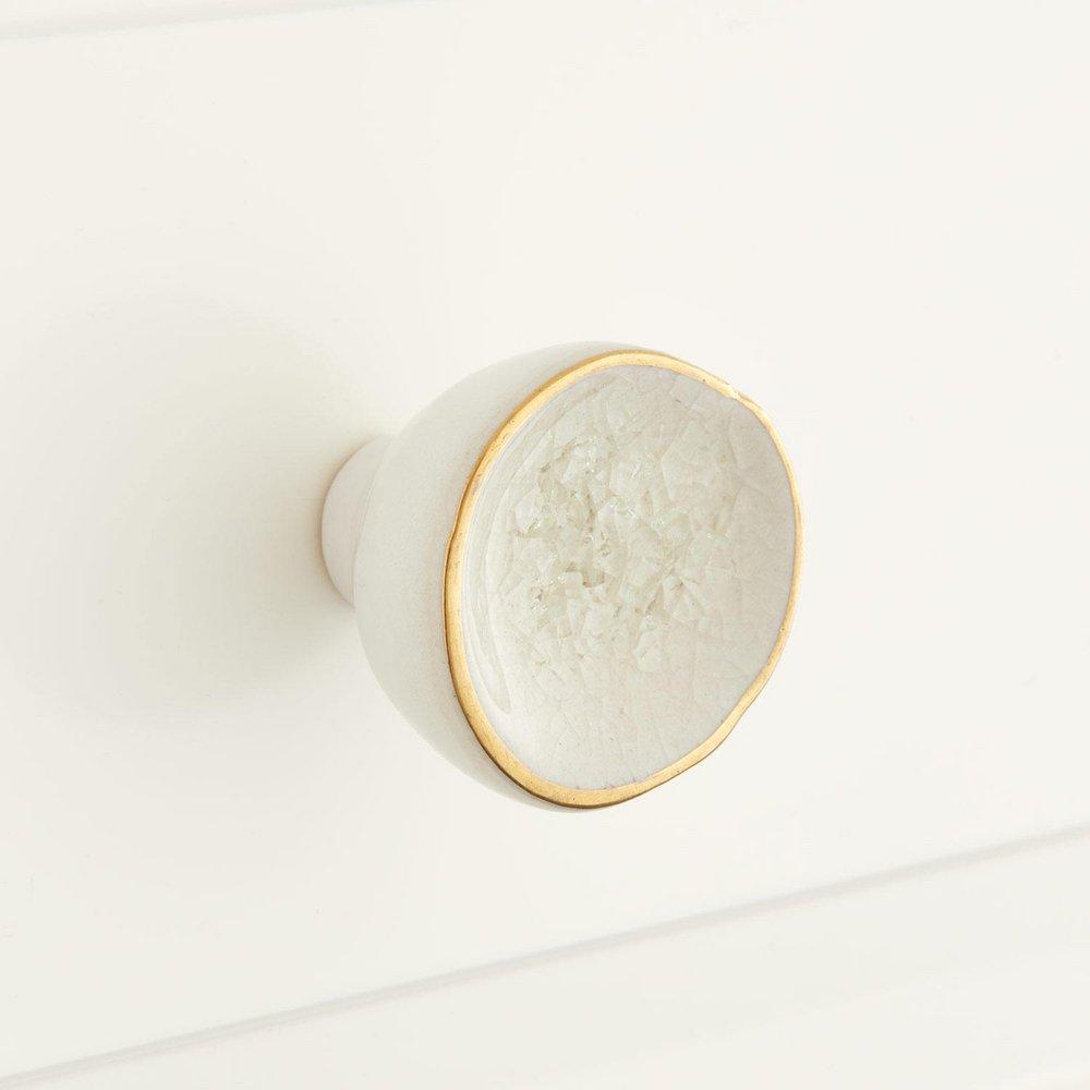 Signature Hardware White 1-1/2 in. Porcelain Cabinet Knob 