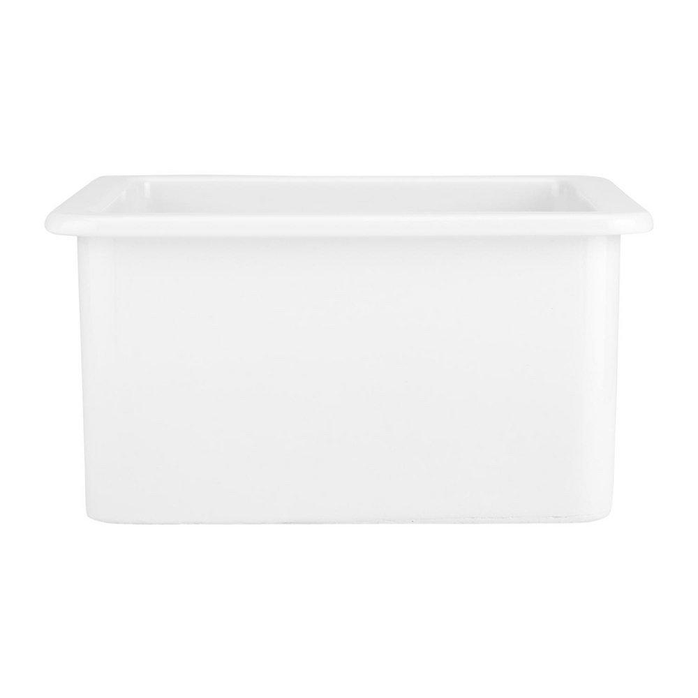 Signature Hardware White 32 x 19 in. No Hole Fireclay Single Bowl Undermount Kitchen Sink 