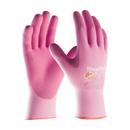 M Size Foam Nitrile Nylon Plastic Glove in Pink