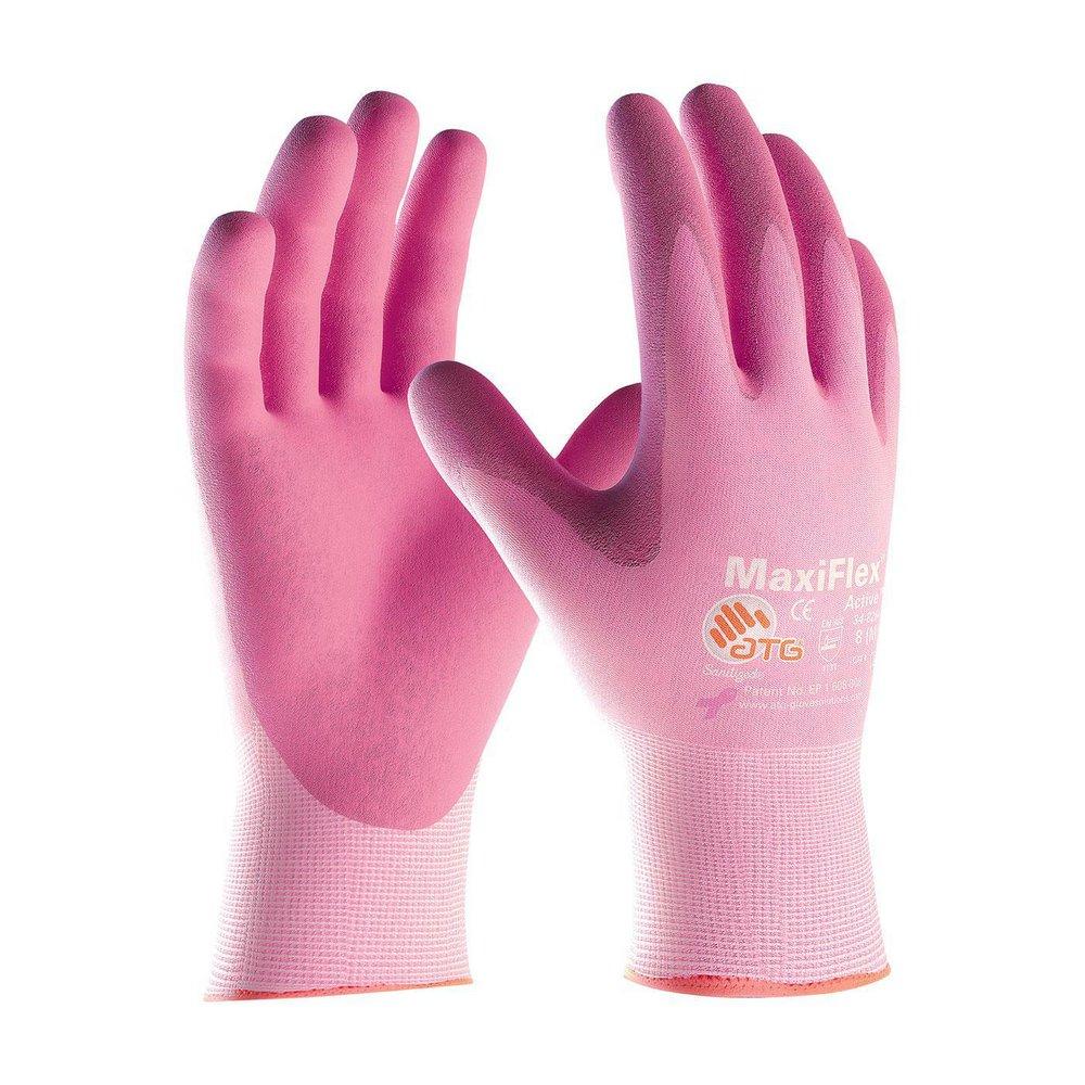MaxiFlex&reg; Active Pink Foam Nitrile Nylon Plastic Glove in Pink 