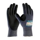 M Size Seamless Knit Engineered Yarn and Micro-foam Nitrile Coating Glove in Blue and Black