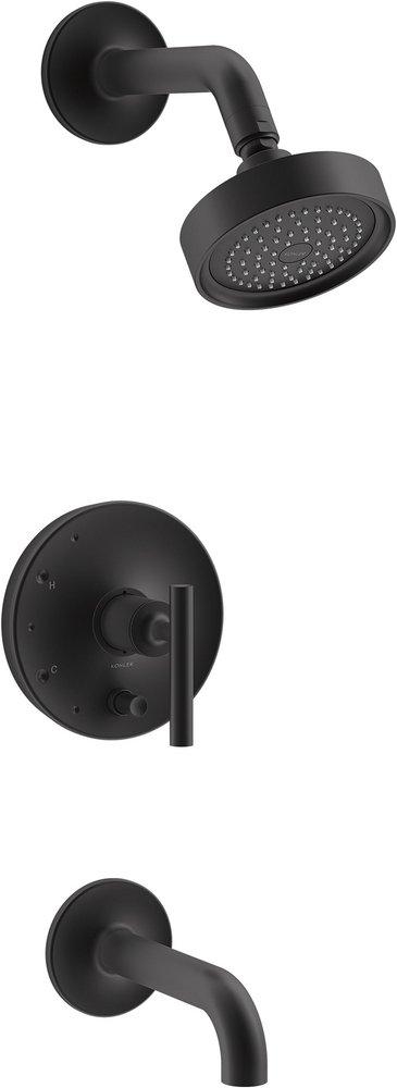 KOHLER Matte Black Single Handle Single Function Bathtub & Shower Faucet (Trim Only) 
