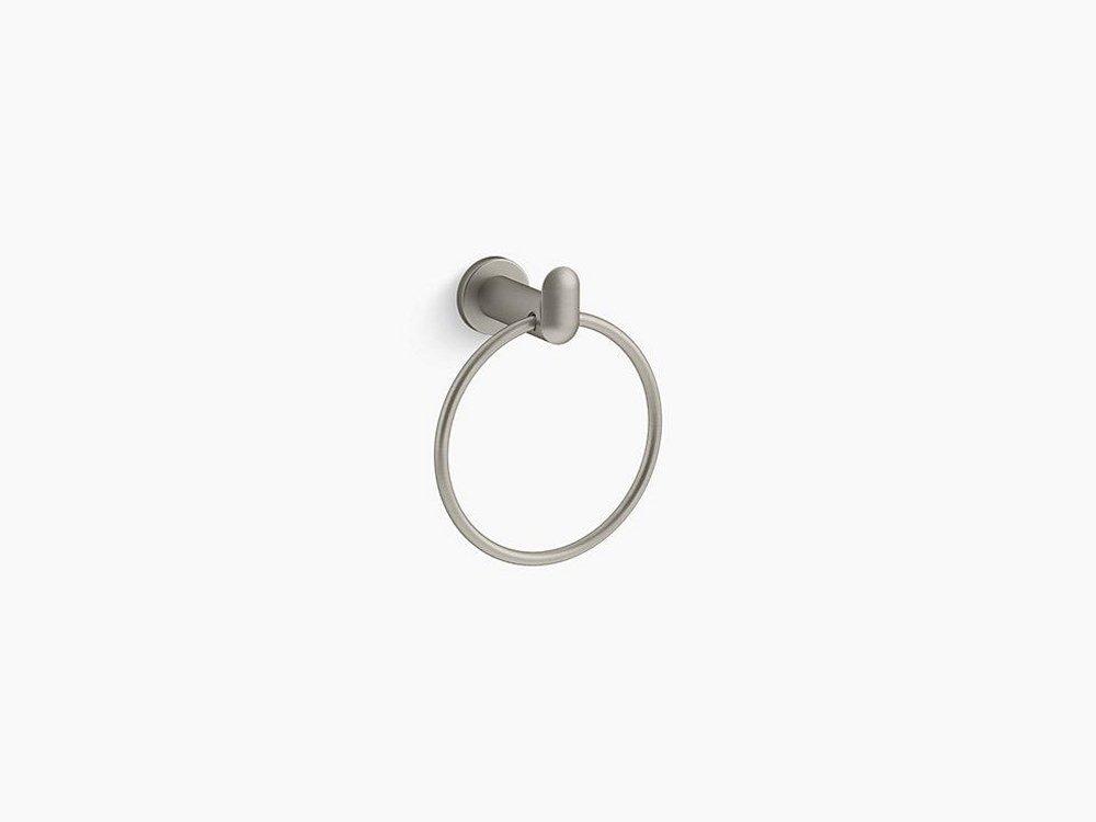 KOHLER Vibrant&reg; Brushed Nickel Round Closed Towel Ring 